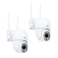 2-piece kit PNI IP440 WiFi PTZ wireless video surveillance camera, 4MP, digital zoom, micro SD slot, stand-alone, motion detection alarm, motion tracking