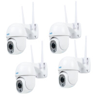 4-piece kit PNI IP440 WiFi PTZ wireless video surveillance camera, 4MP, digital zoom, micro SD slot, stand-alone, motion detection alarm, motion tracking