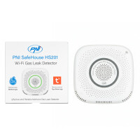 Methane gas sensor (CH4) PNI SafeHouse HS201 with WiFi, control from the Tuya Smart application, 230V power supply, voice prompt, sound and visual alarm, solenoid valve output