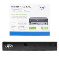 NVR POE PNI House IP710J, 10 channels 4K 8MP, 4 channels POE and 6 channels IP with switch PNI POE or normal H.265