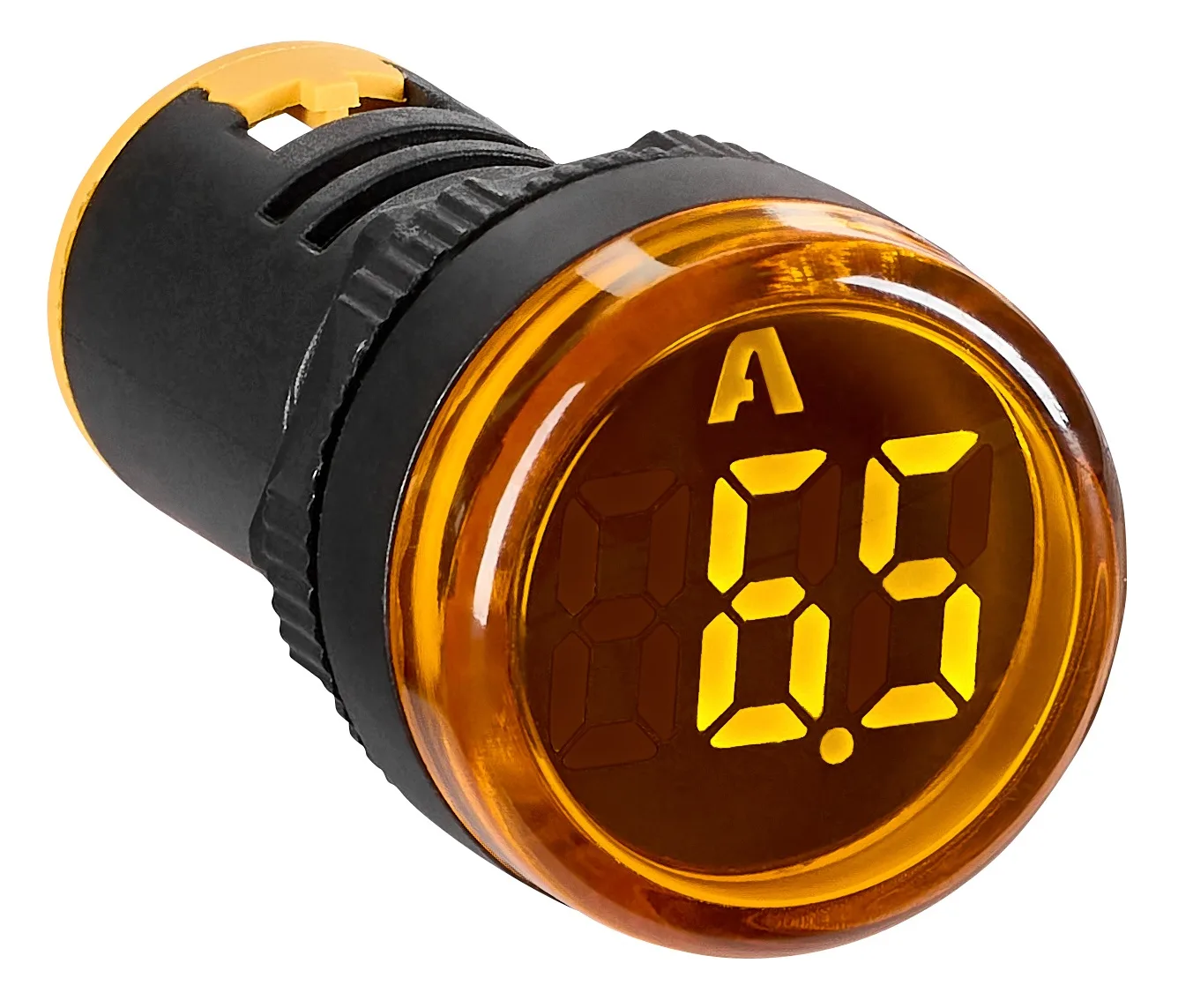 Ampermetar 0-100A AC, Ø22.5mm, žuti, okrugli