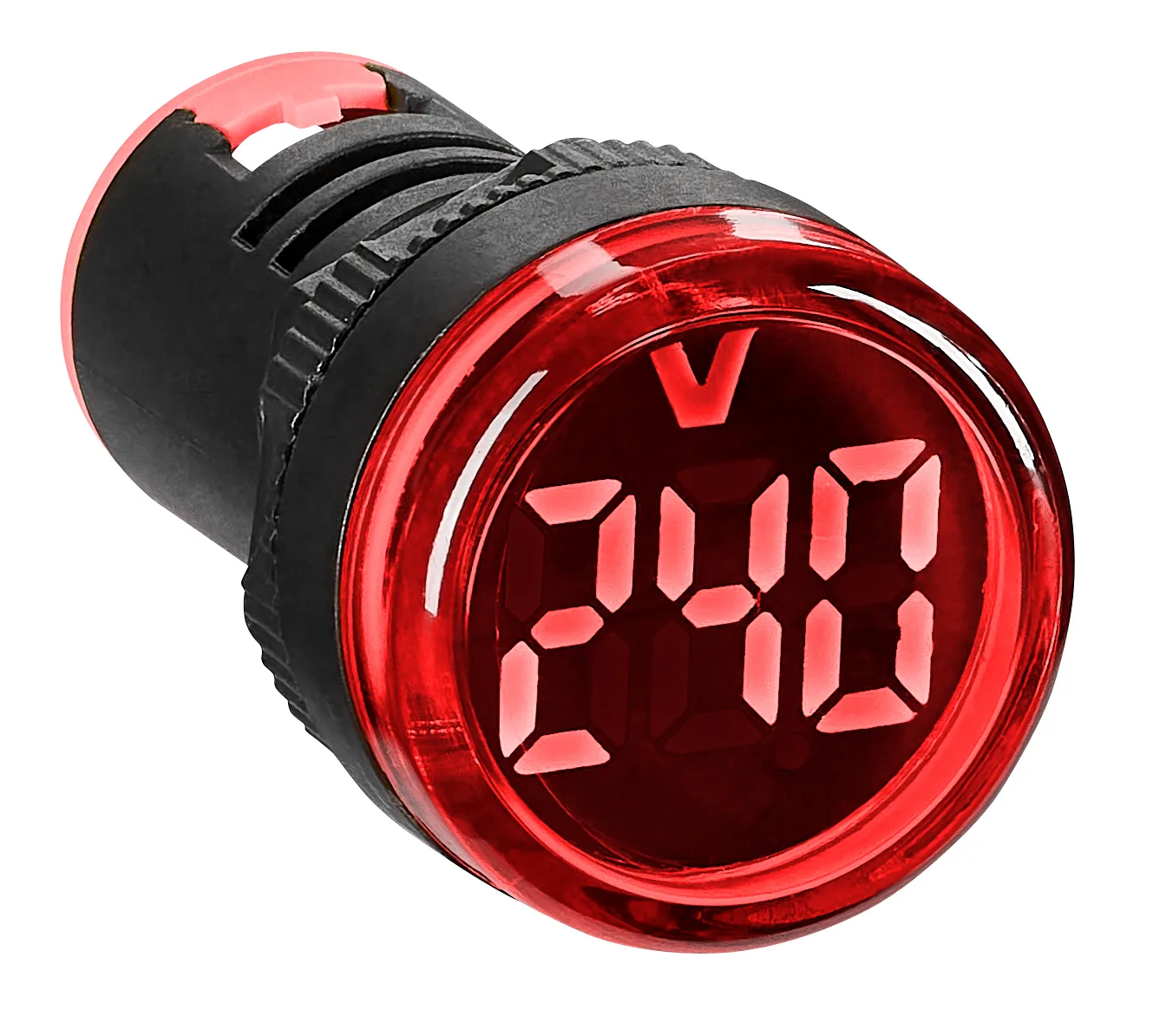 Voltmetar 50-500V AC, Ø22.5mm, crveni, okrugli