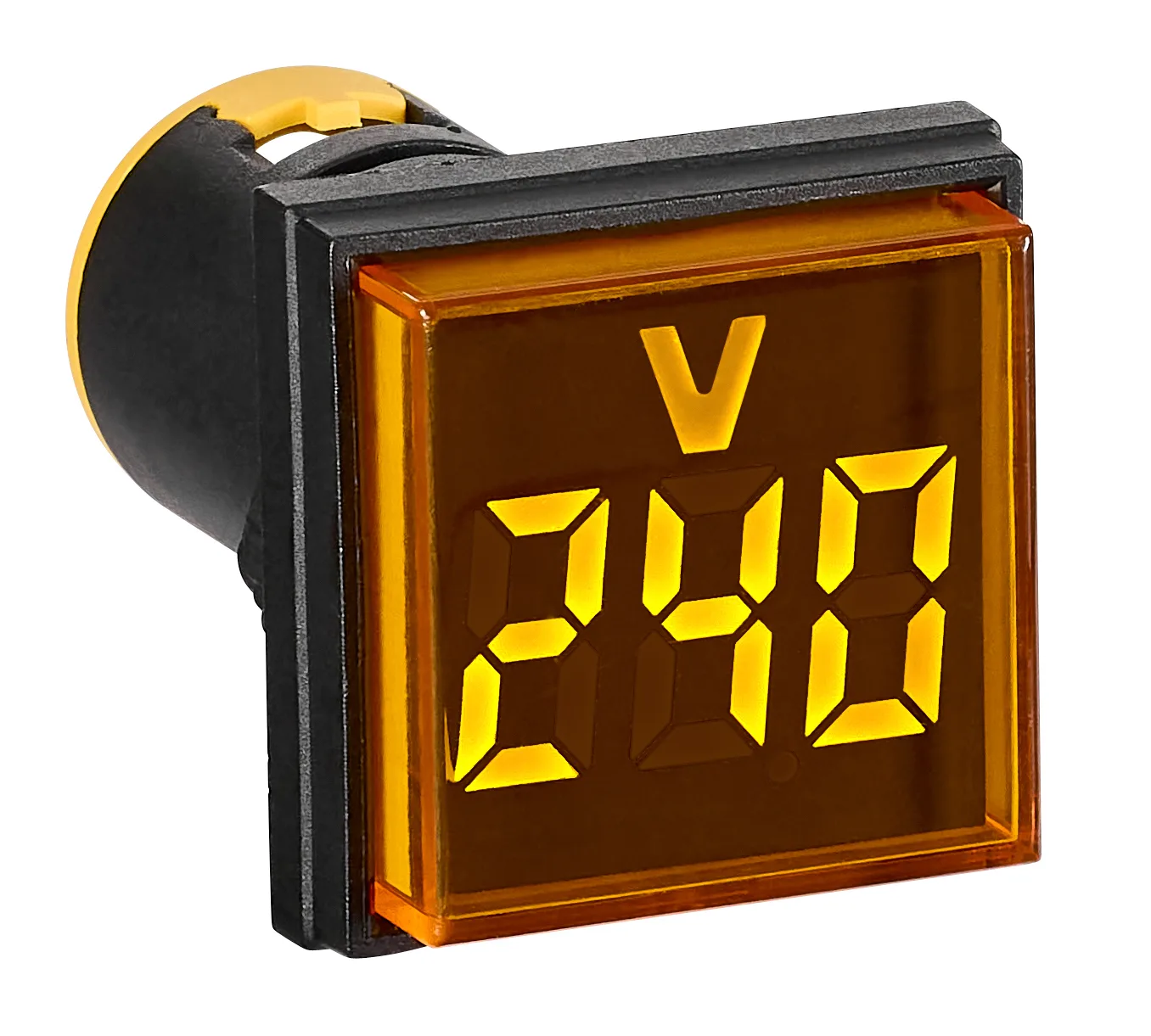 Voltmetar 50-500V AC, Ø22.5mm, žuti, kvadratni