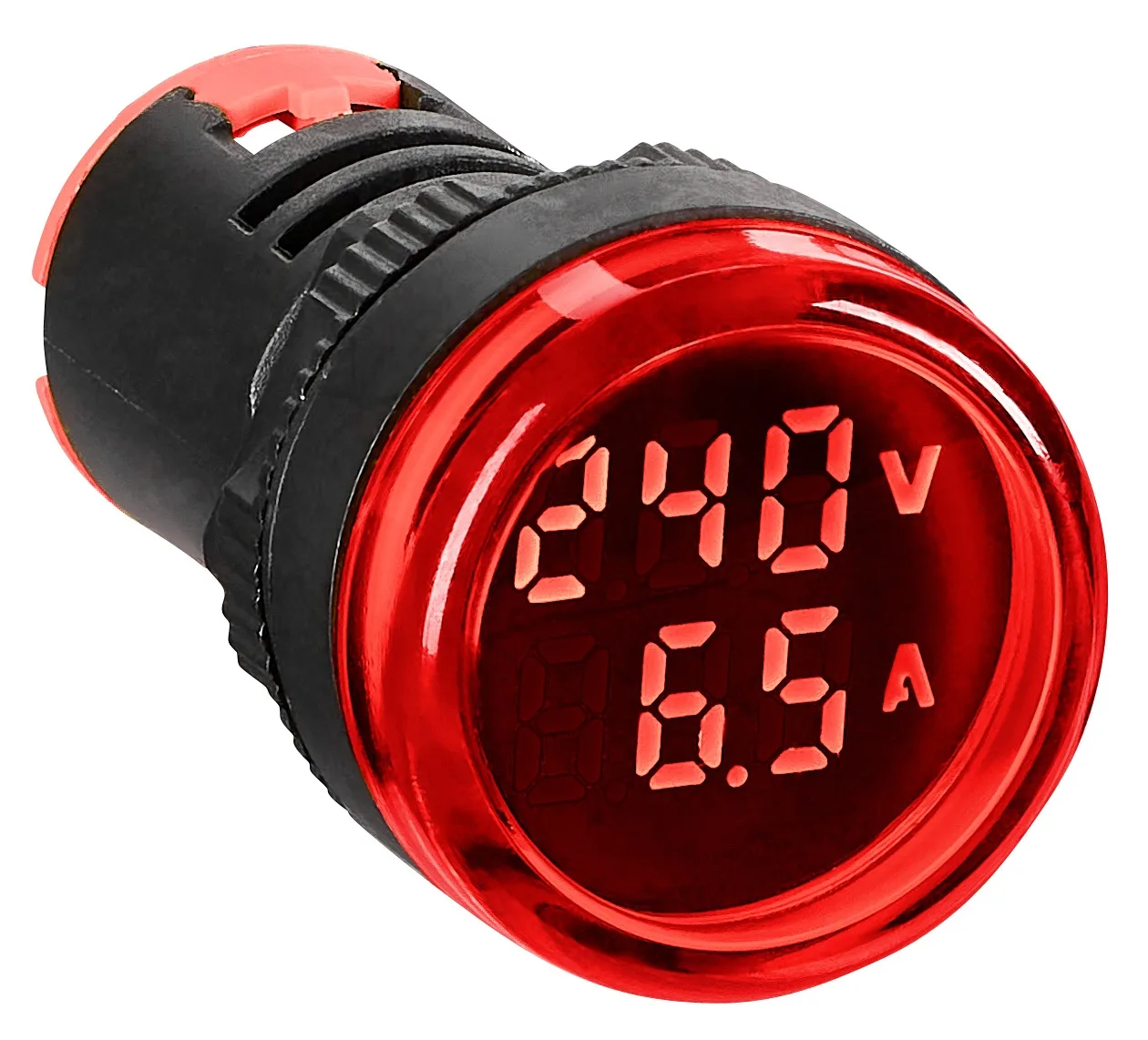 Volt/Amper-metar 50-500V|0-100A AC, Ø22.5mm, crveni, okrugli